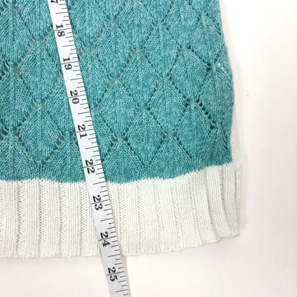 Alfred Dunner Color-Blocked Mixed Stitch Grannycore Knit Crewneck Sweater - Picture 8 of 12